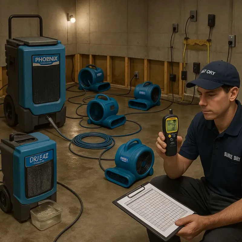 Structural Drying and Dehumidification process in Adair County, OK
